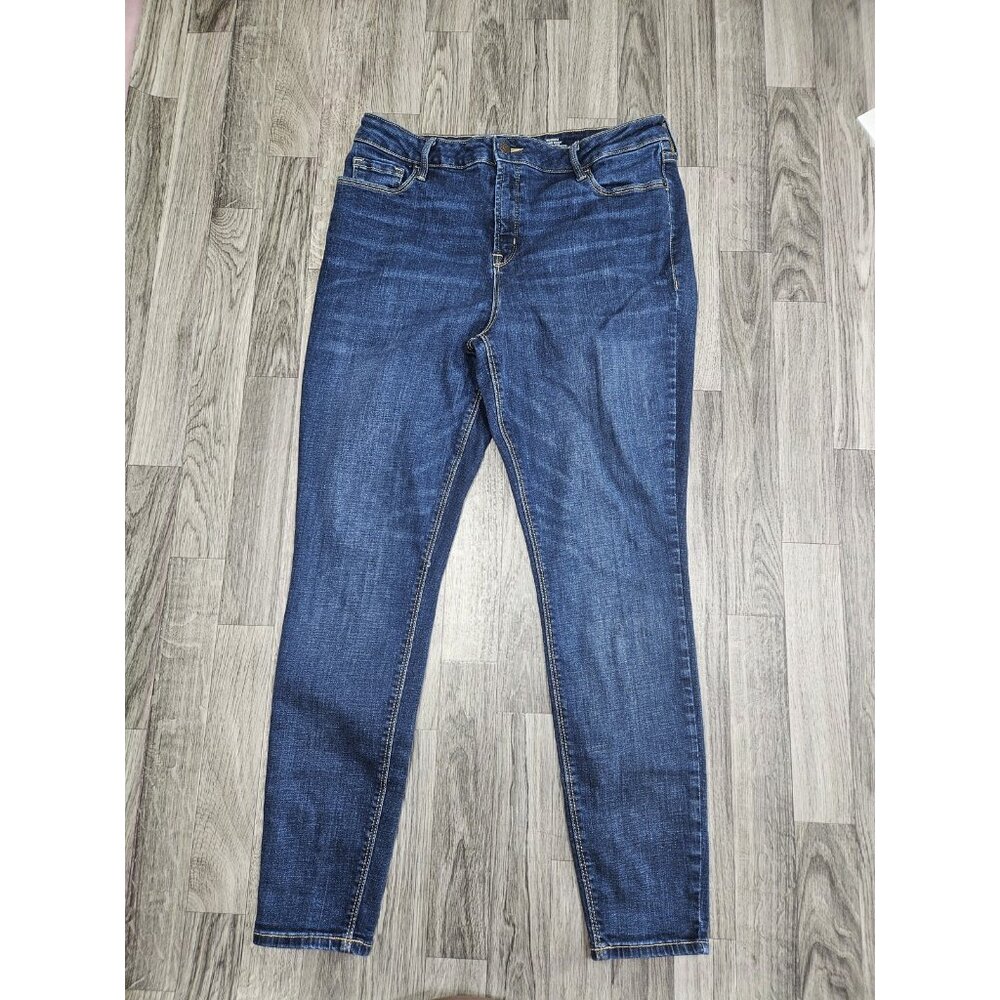 (3/$35) Old Navy Rockstar Jeans Women 14 Blue High Rise Super Skinny Pockets